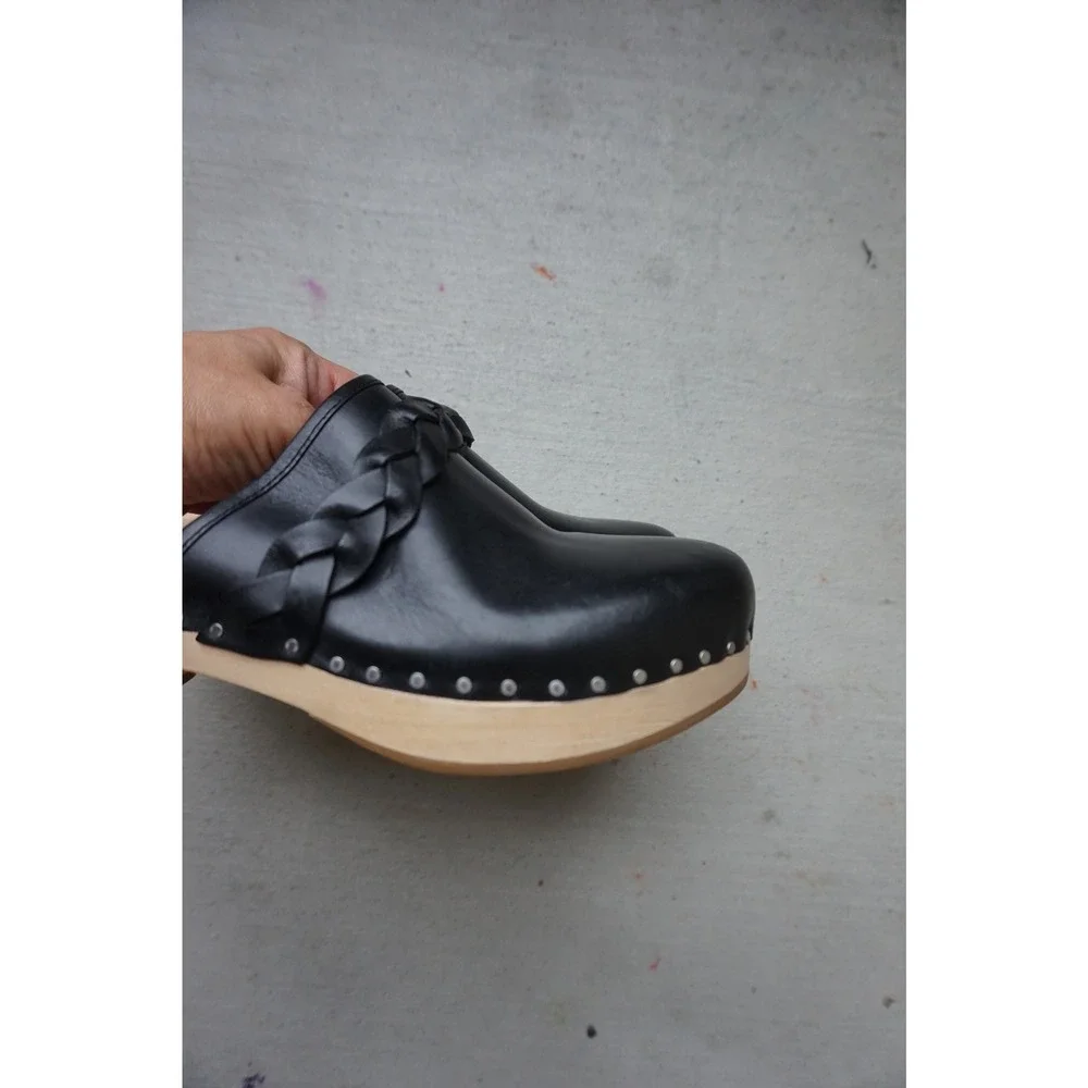 Loeffler Randall Polina Black Leather Braided‎ Slide Clogs Mules\Size 7.5 - Picture 8 of 8